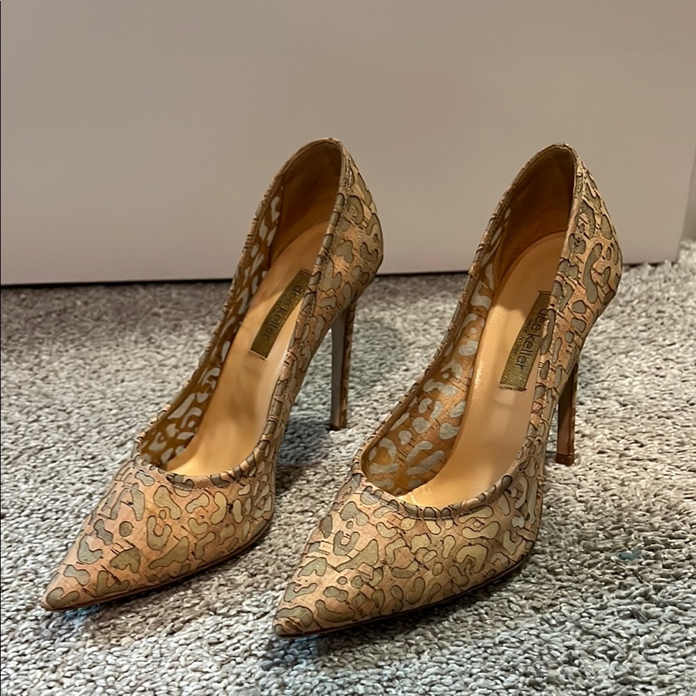 Dee Keller Chic Tan Patterned Heels